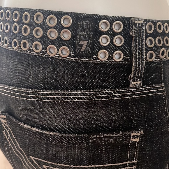 2000s 7 For All Mankind Jeans | Black Distressed Flare Leg Jeans | Size 27 - Picture 8 of 9